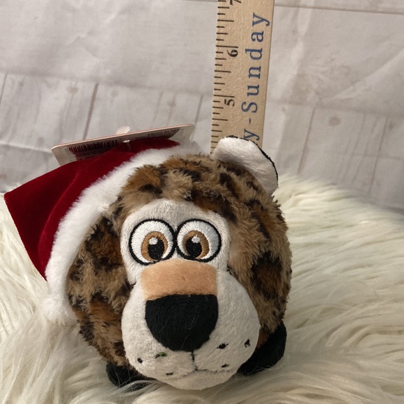 Pet Factory Holiday Squeaky Leopard Dog Toy Ball - Picture 7 of 8